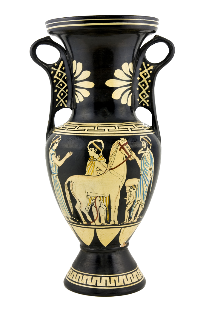 Equine Greek Vase