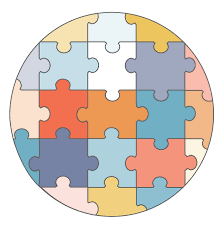 illustration of a jigsaw puzzle in all different colors
